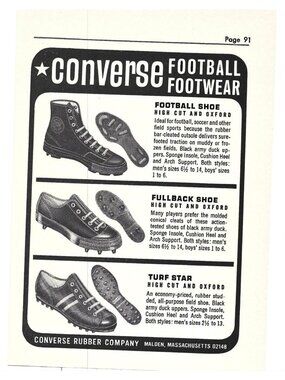 Converse Football Footwear Magazine Advertisement AD Print